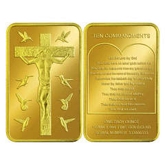 1 Oz Gold Clad Bar 24Kt - Jesus